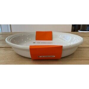 Le Creuset Stoneware Large 26 cm 10 1/4 in 2 1/4 qt 2.1 L Pie Dish White NEW